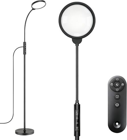 Light Therapy Lamp, 11000 Lux UV-Free Floor Lamp, Full Spectrum LED Sunlight with Touch Remote Control, Adjustable 7 Color Temperatures 9 Brightness Levels for Office Living Room Reading White in Saudi Arabia