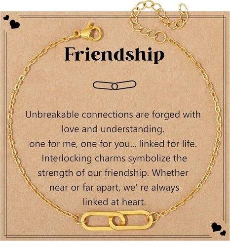 JoycuFF Gold Plating Bracelets Gifts for Women,Unique Gift for Friends Daughter Mom Sister on Birthday Christmas,Paper Clip Bracelet for Women in Saudi Arabia