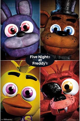 ملصق حائط رباعي من Trends International Five Nights At Freddy مقاس 22.375 بوصة × 34 بوصة in Kuwait