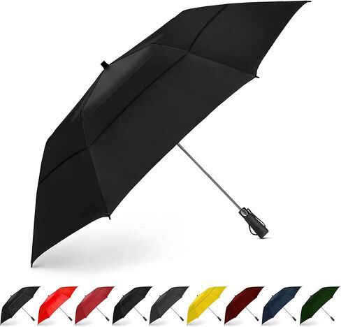 EEZ-Y Golf Umbrella - 58 Inch Windproof Rain Umbrellas w/Double Canopy - Compact, Portable & Break Resistant for Travel – Burgundy in Saudi Arabia
