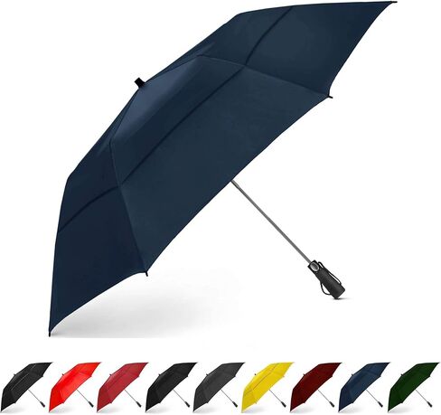 EEZ-Y Golf Umbrella - 58 Inch Windproof Rain Umbrellas w/Double Canopy - Compact, Portable & Break Resistant for Travel – Burgundy in Saudi Arabia