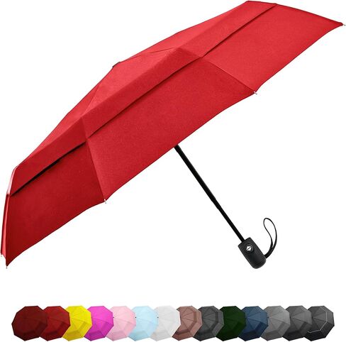 EEZ-Y Golf Umbrella - 58 Inch Windproof Rain Umbrellas w/Double Canopy - Compact, Portable & Break Resistant for Travel – Burgundy in Saudi Arabia