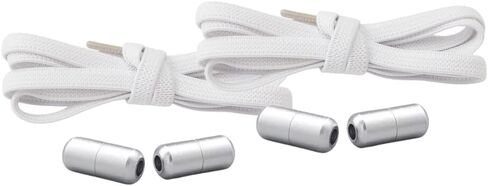 COJU Tidy Laces (قفل كبسولة) - زوجان من أربطة الأحذية المرنة بدون ربط، كبسولات ذات قفل ملتوي، أربطة مسطحة 8 مم، سهلة الارتداء للبالغين والأطفال in Kuwait
