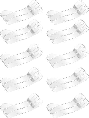 10Pairs Shoe Straps for Heels,1cm Wide Silicone Heel Straps for High Heels, Invisible Elastic Strap for Shoes, Used to Fix Loose High Heel and Prevent Them from Slipping, Transparent in Saudi Arabia