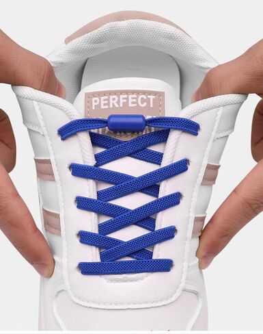 1-Pair No Tie Shoelaces for Adults Sneakers, Elastic Shoe Laces with Stylish Buckles, Quick-Fit Polyester Sneaker Straps - Hassle-Free, Durable Shoe Accessories for All Occasions in Saudi Arabia