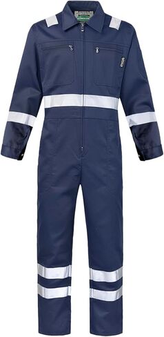 Mens Work Coveralls High Visibility Overalls Mechanic Jumpsuit Garage Zip Coverall in Saudi Arabia