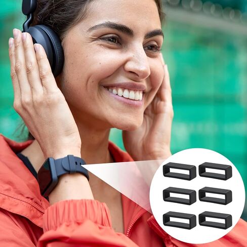 6 قطع حزام ساعة حلقة حامل حارس 24 مم سيليكون ساعة الأشرطة استبدال الحلقات استبدال حلقات التثبيت حامل حلقة لجلد السيليكون المطاط الساعات حزام دائم قفل التجنيب الساعات حزام in Kuwait