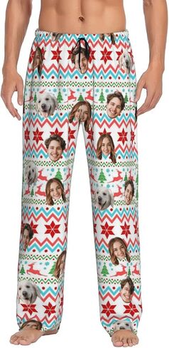 Personalized Pajama Pants For Men Women Custom Pajama Pants With Face Custom Face Pajamas Funny Customized Gifts in Saudi Arabia