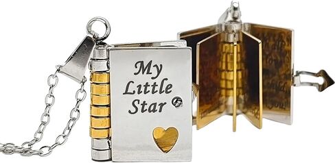 My Little Heart Book Necklace, Little Book Necklace Daughter with Box, Openable with 6 Pages Gifts of Love - Birthday, Graduation & Christmas Gift #1 in Saudi Arabia