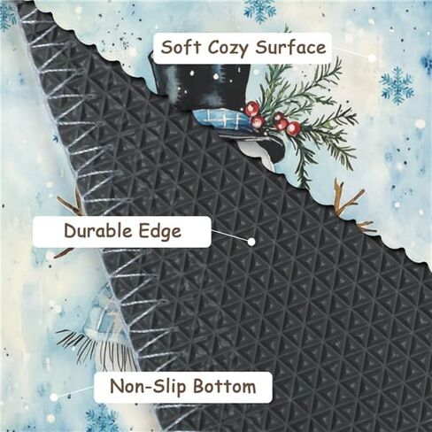 Blue Snowman Christmas Entryway Rugs 2x3 Winter Home Decor Doormat Small Non-Slip Low Pile Front Door Mat Washable Throw Rugs for Kitchen Bedroom Bathroom Xmas Holiday Decor in Saudi Arabia
