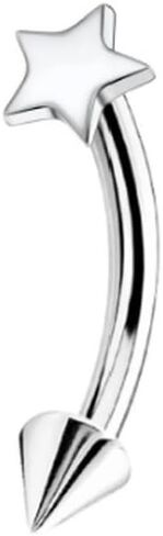 G23 Solid Titanium Eyebrow Rings, Heart Vertical Labret Lip Jewelry,16G Curved Barbells Rook Piercing Jewelry for Women Men in Saudi Arabia