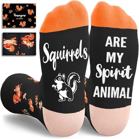 HAPPYPOP Spirit Animal Gifts Ideas - Funny Unisex Socks for Squirrels Raccoons Fox Lovers in Saudi Arabia