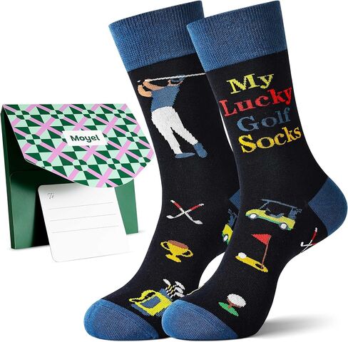 Moyel Funny Socks for Men Fun Golf Fishing Gifts for Men Dad Husband on Birthday Christmas in Kuwait