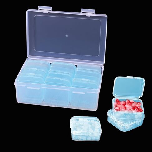 13 PCS Bead Organizer Box Clear Plastic Storage Containers for Jewelry Making DIY Crafts Portable Craft Organizer(transparent) in Saudi Arabia
