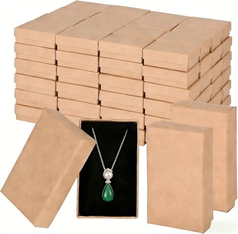 fupmilphranx 96 حزمة صناديق هدايا المجوهرات مع الأغطية، صناديق تغليف المجوهرات الصغيرة كرافت مع إدراج رغوة للقلائد والأقراط والأساور، وصناديق تخزين المجوهرات من الورق المقوى السائبة للشركات الصغيرة in Kuwait