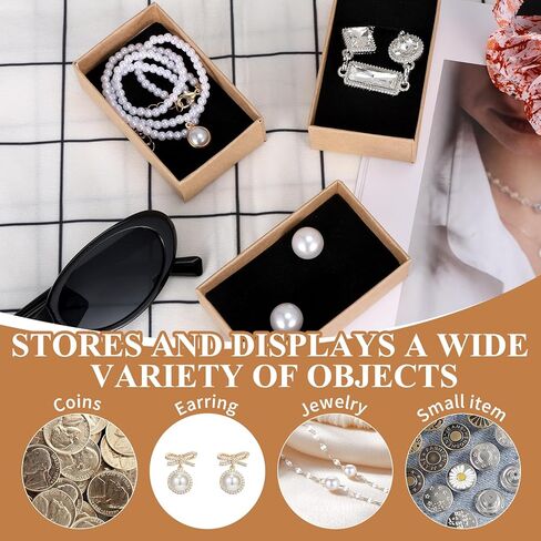 fupmilphranx 96 حزمة صناديق هدايا المجوهرات مع الأغطية، صناديق تغليف المجوهرات الصغيرة كرافت مع إدراج رغوة للقلائد والأقراط والأساور، وصناديق تخزين المجوهرات من الورق المقوى السائبة للشركات الصغيرة in Kuwait