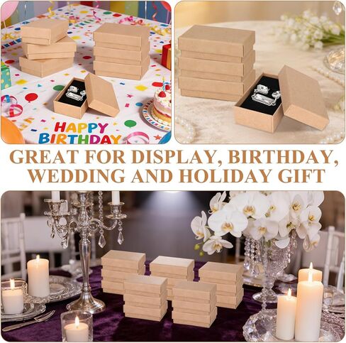 fupmilphranx 96 حزمة صناديق هدايا المجوهرات مع الأغطية، صناديق تغليف المجوهرات الصغيرة كرافت مع إدراج رغوة للقلائد والأقراط والأساور، وصناديق تخزين المجوهرات من الورق المقوى السائبة للشركات الصغيرة in Kuwait