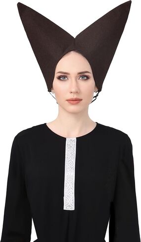 قبعة Escoffion للنساء من العصور الوسطى، إكسسوار أزياء عصر النهضة النبيلة من القرن الخامس عشر in Kuwait