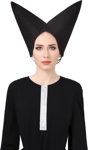 قبعة Escoffion للنساء من العصور الوسطى، إكسسوار أزياء عصر النهضة النبيلة من القرن الخامس عشر in Kuwait