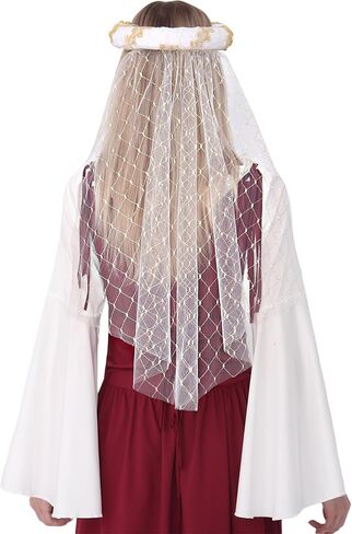 Renaissance Padded Roll Hat with Veil Hair Accessory Medieval Headdress Headpiece in Saudi Arabia