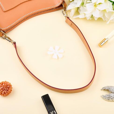 24.6 Inch Genuine Vachetta Leather Bag Strap Replacement Light Brown Leather Purse Handle 0.7 Inch Shoulder Handbag Strap with Golden Buckles for Women Multi Pochette Montaigne Accessories in Saudi Arabia