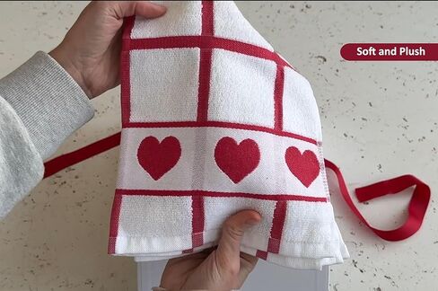 Valentines Kitchen Towels 100 Percent Cotton - 425GSM - Set of 3 – Super Absorbent Dish Towels – Red Valentines Hand Towels – Valentines Day Kitchen Towels – Valentines Day Decorations – 16x24 inches in Saudi Arabia
