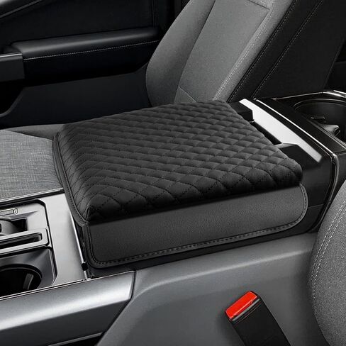 Center Console Cover for Ford Ranger 2024 2025 Accessories, Ranger Armrest Cover Cushion Pad Middle Console Cover Armrest Seat Box Protector PU Leather Anti-Scratch Black in Kuwait