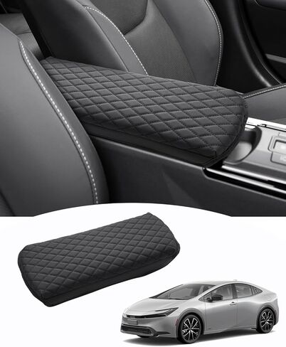 Center Console Cover for Ford Ranger 2024 2025 Accessories, Ranger Armrest Cover Cushion Pad Middle Console Cover Armrest Seat Box Protector PU Leather Anti-Scratch Black in Kuwait