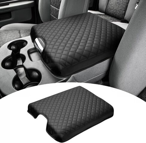 Center Console Cover for Ford Ranger 2024 2025 Accessories, Ranger Armrest Cover Cushion Pad Middle Console Cover Armrest Seat Box Protector PU Leather Anti-Scratch Black in Kuwait
