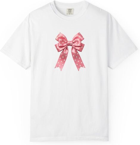 Cute Pink Ribbon Unisex T-Shirt, Gift for Valentine's Day, Birthday Gift, Casual Wear, Trendy Graphic Tee in Saudi Arabia