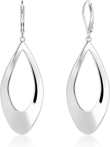 925 Sterling Silver Dangle Earrings for Women, Twist Teardrop Dangling Leverback Earrings, 14K Gold Plated Hypoallergenic Dangly Drop Earings for Women Trendy Jewelry Gifts in Saudi Arabia