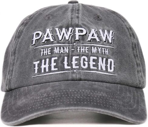 قبعة مطرزة من Pawpaw Gifts، هدايا الجد المضحكة للرجال، ملحقات هدايا قبعة قابلة للتعديل لأعياد الميلاد والكريسماس باللون الرمادي in Kuwait