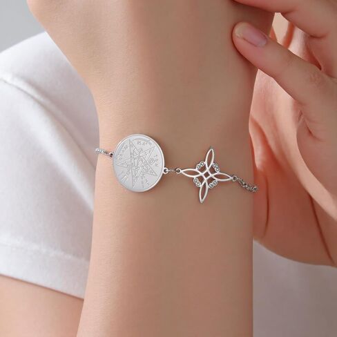 TEAMER Tetragrammaton الساحرة عقدة سوار قابل للتعديل مزدوجة تميمة حماية سوار سليمان الخماسي مجوهرات للنساء in Kuwait