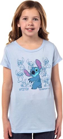 تي شيرت للأطفال بأكمام قصيرة بتصميم Lilo & Stitch Experiment 626 Stitch Design من ديزني للفتيات in Kuwait