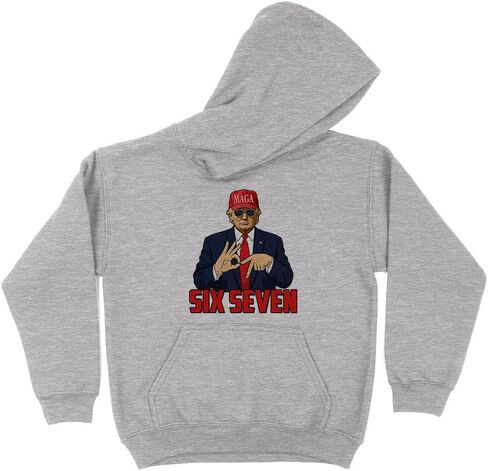 TeesAndTankYou Six Seven Trump Kids Hoodie Sweatshirt Youth in Saudi Arabia