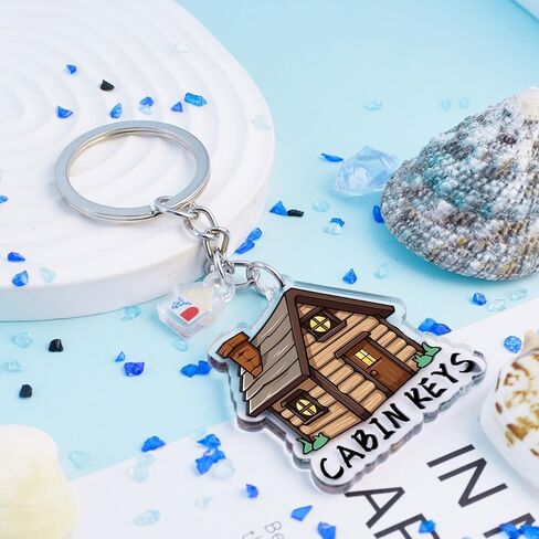 Cabin Key Keychain Acrylic keychain for Rustic House New Home Gift for Men Women, Homeowners Housewarming Cottage County Keychains in Saudi Arabia