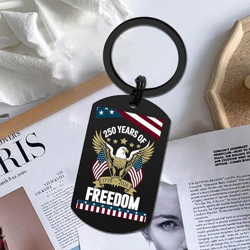 Gezxin 250th Anniversary USA Gifts, 250 Years America Keychain Patriotic Merchandise Flag Banner, 1776-2026 Commemorative in Saudi Arabia
