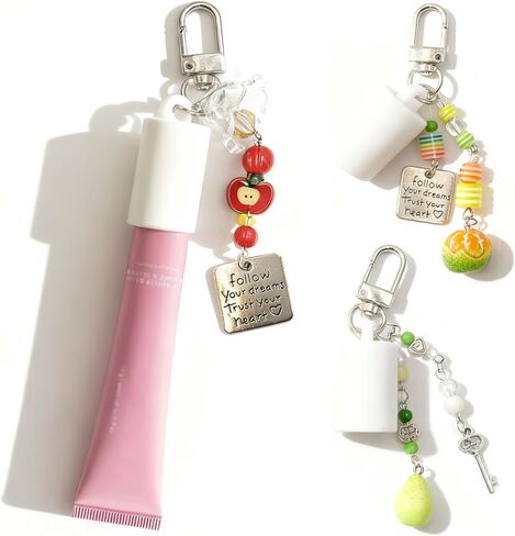 سلاسل مفاتيح بغطاء حامل مرطب الشفاه لأحمر الشفاه وملمع الشفاه - متوافقة مع أيام الجمعة الصيفية ولانيج (لا يوجد مرطب شفاه) in Kuwait