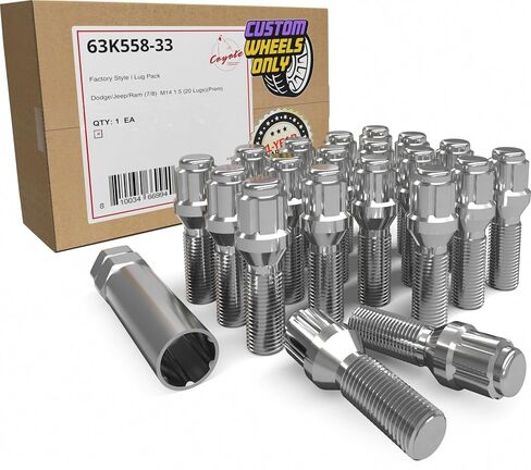 مجموعة أجزاء إكسسوارات العجلات مكونة من 20 مقعد كروي M15x1.25 أسود مع سداسي 17 مم، وطول خيط 28 مم لعجلات ما بعد البيع - يناسب 2019-2021 Mercedes GLE350، GLE450، GLE580 in Kuwait