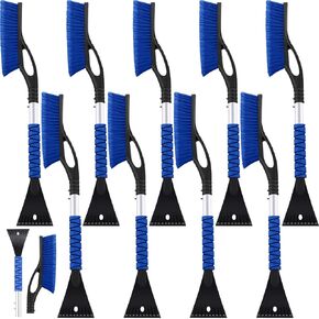 Gisafai 10 Pack 27" Snow Brush and Detachable Ice Scraper Snow Removal Car Brush with Comfortable Foam Grip for Car SUV Truck Windshield Window, Orange in Kuwait