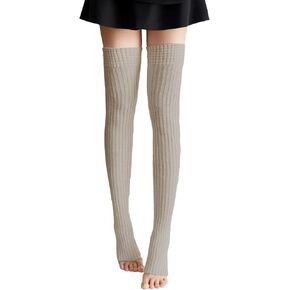 Yolyoo Women's Knitted Thigh High Leg Warmers Extra Long Footless Stirrup Socks Soft Warm Over Knee for Winter 80s Party in Saudi Arabia