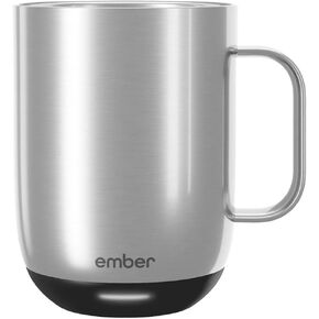 مج ذكي للتحكم في درجة الحرارة سعة 14 أونصة 2 من إمبر، جهاز تسخين فناجين القهوة الساخن الذي يمكن التحكم فيه عن طريق التطبيق وقابل لإعادة الشحن مع شاشة LED ذكية، أخضر غامق. in Kuwait