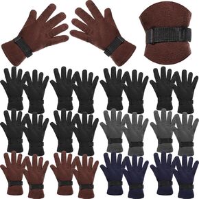 Coume 12 Pairs fleece winter gloves bulk Screen Cold Weather Thermal Warm Gloves with Black Adjustable Strap Warm for men adult Unisex Running Driving Skiing Hiking Cycling Outdoor Work in Saudi Arabia