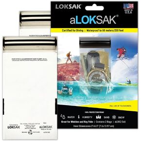 LOKSAK - aLOKSAK Waterproof Cellphone Dry Bags - Airtight Underwater Phone Pouch - Touch Screen Compatible - Diving Certified (2-Pack - 3in x 6in) in Kuwait