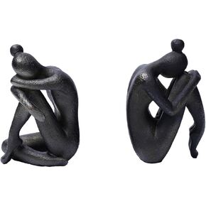 Decorative Bookends, Unique Book Ends to Hold Books Heavy Duty for Office Desk, Vintage Antique Black Home Decor, Shelf Decoration, Modern Living Room Decor in Saudi Arabia