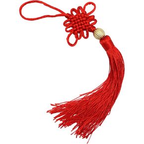 knot pendant, Handwoven Chinese Knot Tassels Pendant Handmade Charm Hanging Decoration for Keychain Purse Clothes Garments - Red in Saudi Arabia
