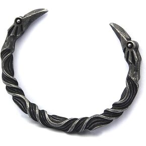 Gray Color Raven Bracelet Bangle - Adjustable Never Fade Stainless Steel Viking Norse Scandinavian Torc in Saudi Arabia