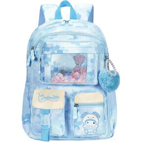 PIEAUWIE Kawaii Girls Backpack for Primary Elementary Middle Student Bookbag with Multiple Pockets Travel Casual Bags (pink) in Saudi Arabia