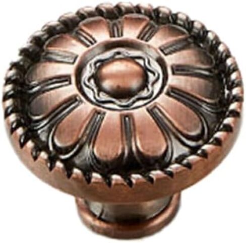 Cabilock 3PCS Mushroom Shape Wood Cabinet Knobs Round Pull Handles with Patterned Design Easy Install Wood Door Hardware for Kitchen Furniture and Wardrobes Ancient Red Finish in Saudi Arabia