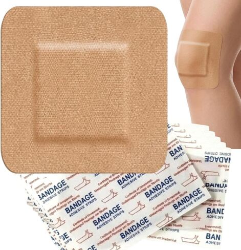 Geiserailie 24 Pcs Extra Large Flexible Adhesive Bandages Sterile Fabric Bandages with Non-Stick Pad Latex Painless Removal for Wound Care and First Aid(5 x 3 Inch,Rectangle) in Saudi Arabia